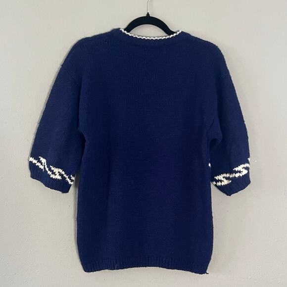 Vintage Sportables II Sailboat Sweater Women’s S Blue Nautical Coastal Knit 80s - Picture 2 of 4